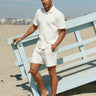 Archer Jacquard Textured Stripe Button-Down Pocket Shirt Mens Tops Tshirt Short Threads 4 Thought 