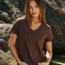 Core Organic Cotton V-Neck Tee Womens Tops Short Tee Threads 4 Thought 