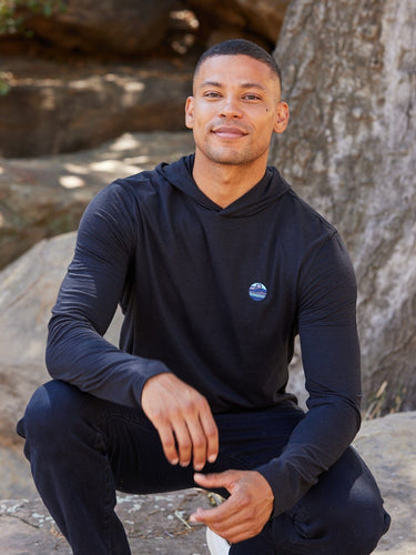 Triblend Embroidery Hoodie Tee Mens Tops Tshirt Long Threads 4 Thought