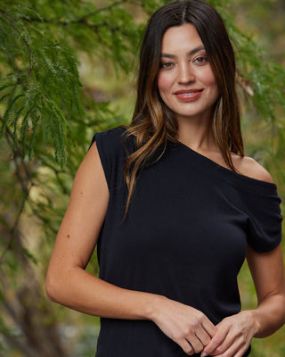 Leoni Off-Shoulder Feather Rib Top Womens Tops Short Threads 4 Thought 