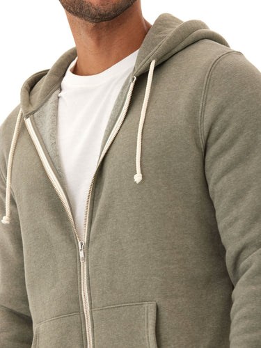 Triblend Zip Fleece Hoodie Mens Outerwear Sweatshirt Threads 4 Thought 