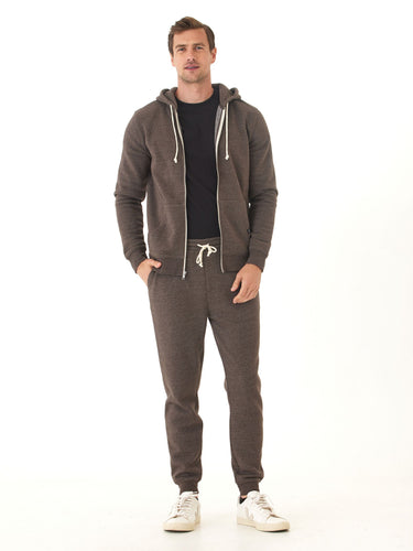 Triblend Zip Fleece Hoodie Mens Outerwear Sweatshirt Threads 4 Thought 