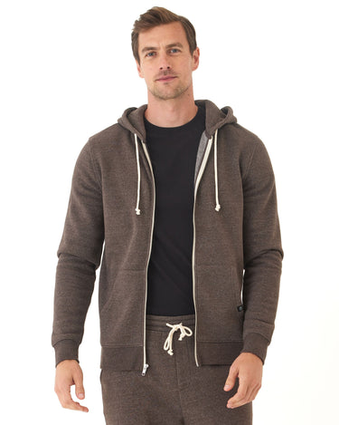 Triblend Zip Fleece Hoodie Mens Outerwear Sweatshirt Threads 4 Thought 