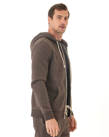 Triblend Zip Fleece Hoodie Mens Outerwear Sweatshirt Threads 4 Thought 