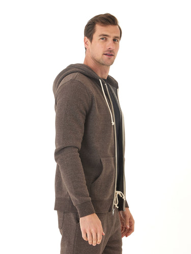 Triblend Zip Fleece Hoodie Mens Outerwear Sweatshirt Threads 4 Thought 