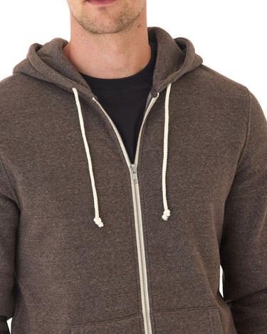 Triblend Zip Fleece Hoodie Mens Outerwear Sweatshirt Threads 4 Thought 