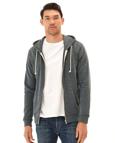 Triblend Zip Fleece Hoodie Mens Outerwear Sweatshirt Threads 4 Thought 