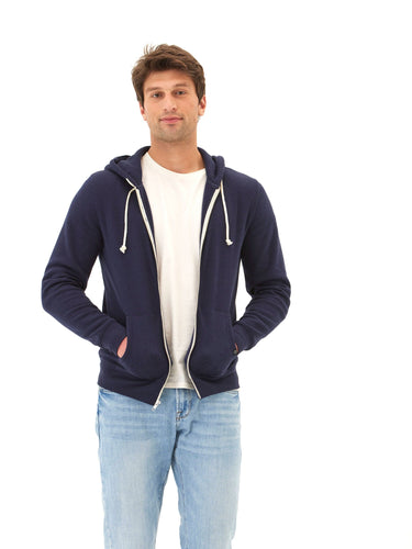 Triblend Zip Fleece Hoodie Mens Outerwear Sweatshirt Threads 4 Thought