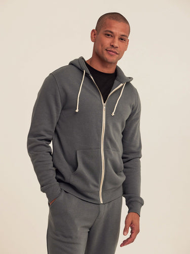 Triblend Zip Fleece Hoodie Mens Outerwear Sweatshirt Threads 4 Thought 