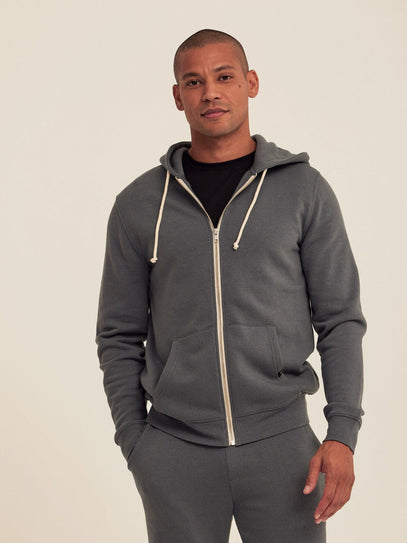 Triblend Zip Fleece Hoodie Mens Outerwear Sweatshirt Threads 4 Thought 