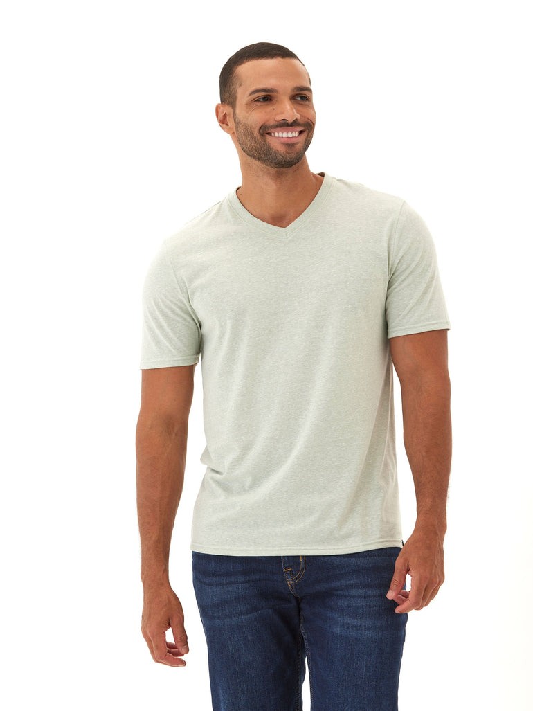 Triblend Short Sleeve V Neck Tee in Navy – Threads 4 Thought