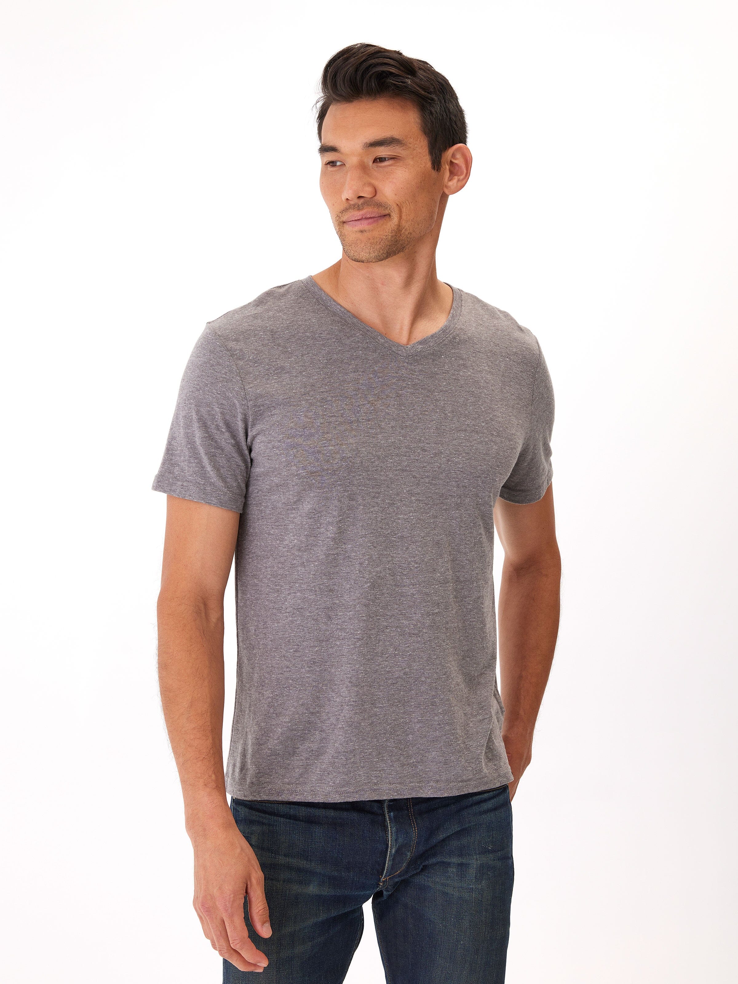 Triblend V-Neck Tee Mens Tops Tshirt Short Threads 4 Thought 