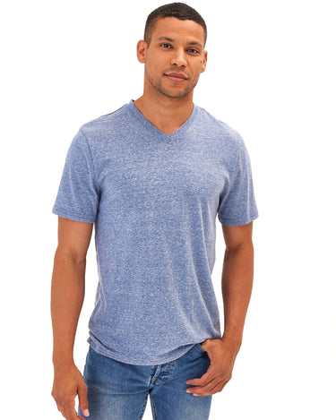 Clementine Unisex Adult V-Neck T-Shirt - Triblend Soft Tee - Classic Fit Tear-Away Label