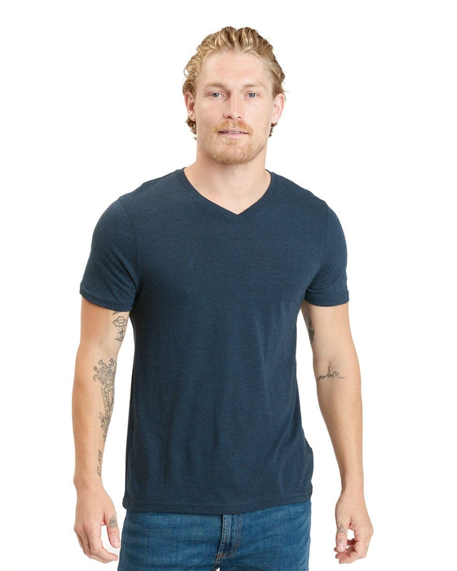 Triblend Short Sleeve V Neck Tee in Navy – Threads 4 Thought
