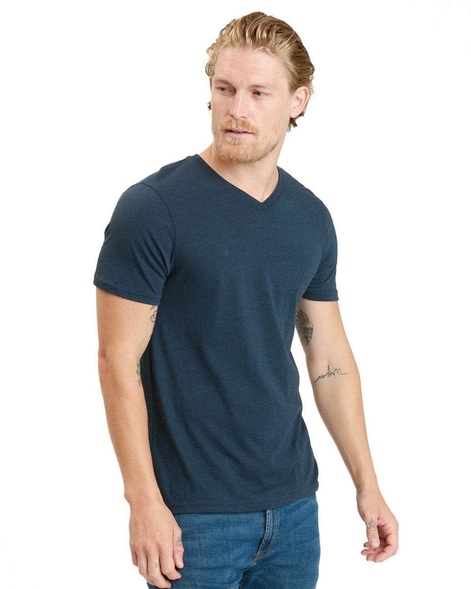 Triblend Short Sleeve V Neck Tee in Navy – Threads 4 Thought