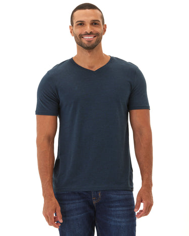 Triblend Short Sleeve V Neck Tee in Navy – Threads 4 Thought