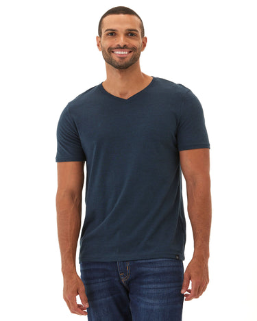 Triblend Short Sleeve V Neck Tee in Navy – Threads 4 Thought