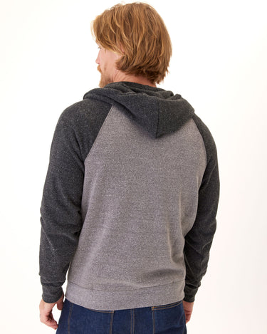 Triblend Raglan Colorblock Zip Fleece Hoodie Mens Outerwear Sweatshirt Threads 4 Thought 