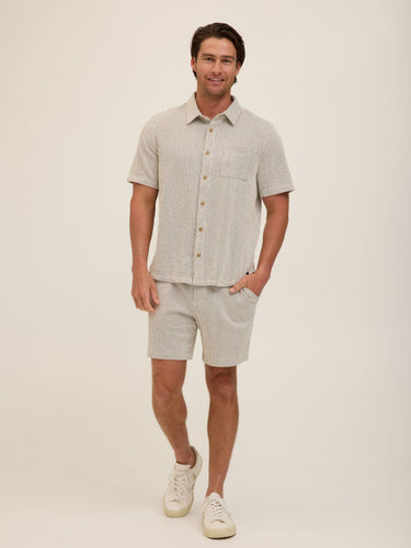 Adam Tonal Stretch Seersucker Button Down Shirt Mens Tops Tshirt Short Threads 4 Thought 
