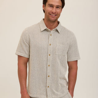 Adam Tonal Stretch Seersucker Button Down Shirt Mens Tops Tshirt Short Threads 4 Thought 