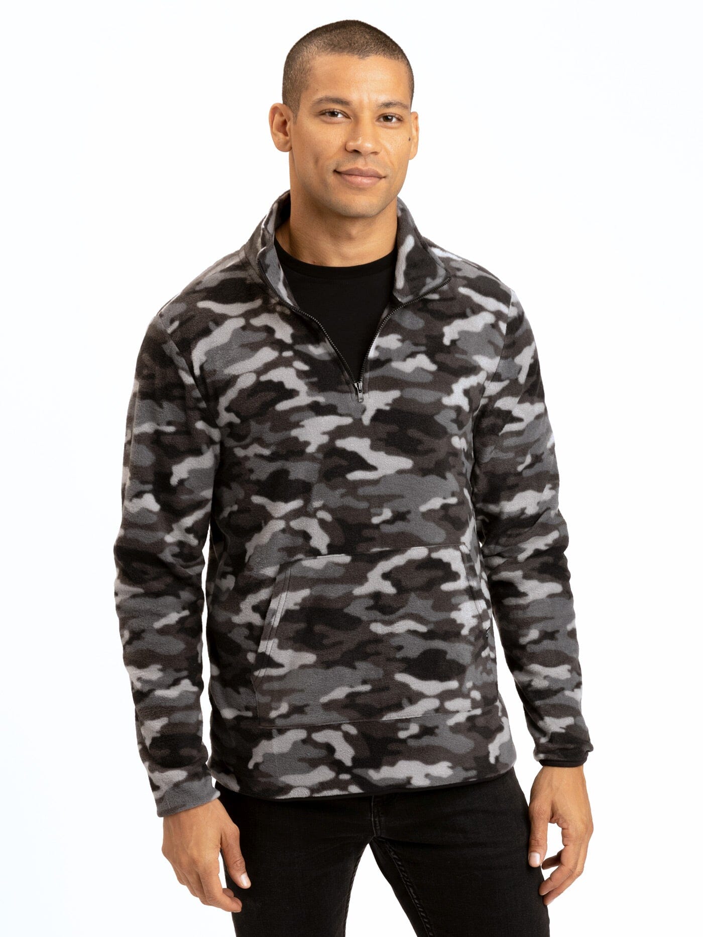 Pershing Camo Half-Zip Mens Outerwear Sweatshirt Threads 4 Thought 