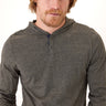 Black Fleck Triblend Henley Hoodie Mens Outerwear Sweatshirt Threads 4 Thought 