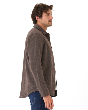 Mika Triblend Fleece Button Down Mens Outerwear Sweatshirt Threads 4 Thought 