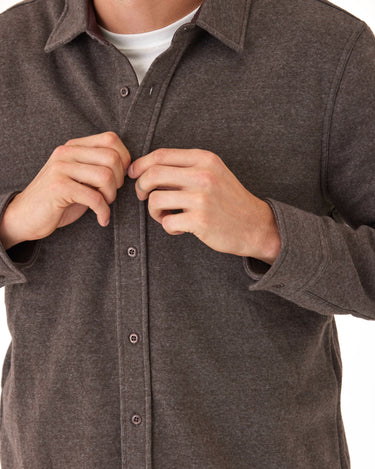 Mika Triblend Fleece Button Down Mens Outerwear Sweatshirt Threads 4 Thought 