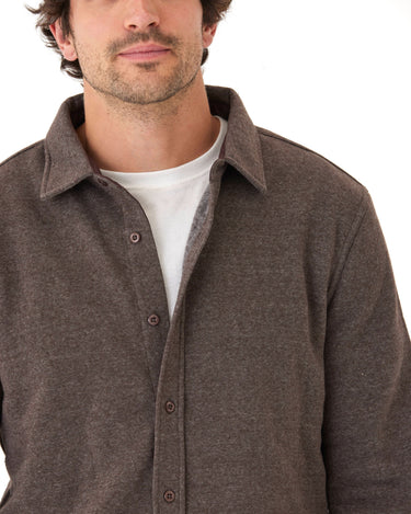 Mika Triblend Fleece Button Down Mens Outerwear Sweatshirt Threads 4 Thought 