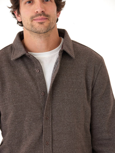 Mika Triblend Fleece Button Down Mens Outerwear Sweatshirt Threads 4 Thought 