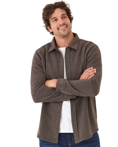 Mika Triblend Fleece Button Down Mens Outerwear Sweatshirt Threads 4 Thought 