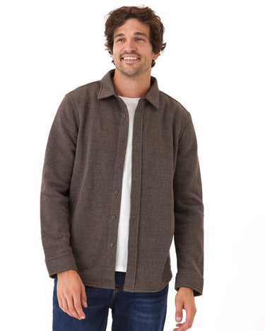 Mika Triblend Fleece Button Down Mens Outerwear Sweatshirt Threads 4 Thought 