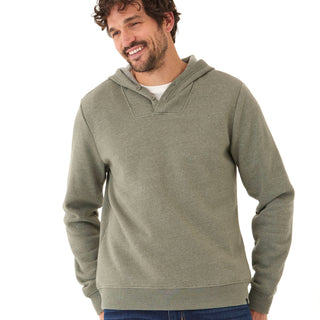 Kieran Triblend Fleece Henley Hoodie Mens Outerwear Sweatshirt Threads 4 Thought 