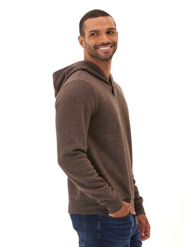 Kieran Triblend Fleece Henley Hoodie Mens Tops Tshirt Long Henley Threads 4 Thought 