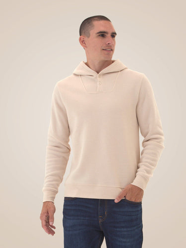 Kieran Triblend Fleece Henley Hoodie Mens Outerwear Sweatshirt Threads 4 Thought 