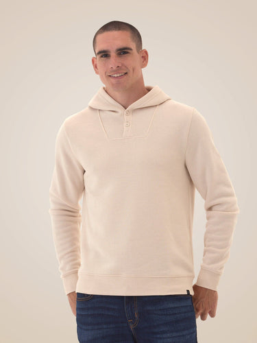 Kieran Triblend Fleece Henley Hoodie Mens Outerwear Sweatshirt Threads 4 Thought 