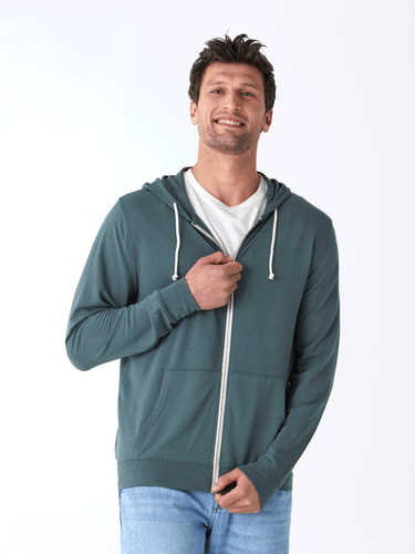 Nathan Modal Terry Full-Zip Hoodie Mens Outerwear Sweatshirt Threads 4 Thought 