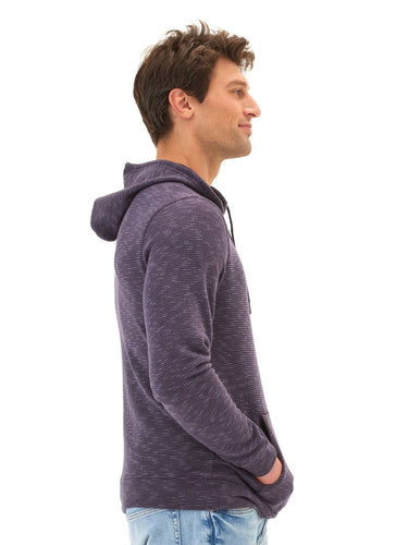 Nico Striped Terry Pullover Hoodie Mens Outerwear Sweatshirt Threads 4 Thought 