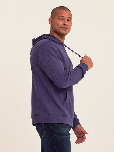 Nico Striped Terry Pullover Hoodie Mens Outerwear Sweatshirt Threads 4 Thought 