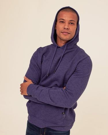 Nico Striped Terry Pullover Hoodie Mens Outerwear Sweatshirt Threads 4 Thought 