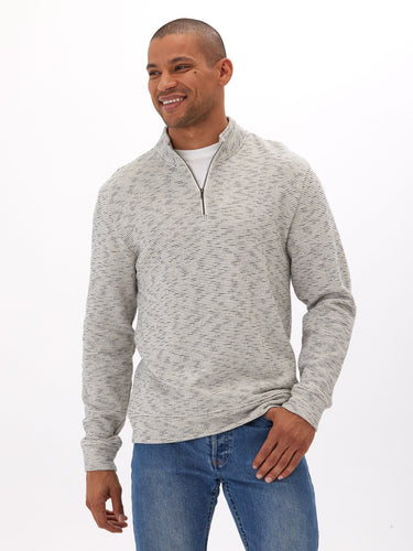 Felix Stripe Terry 1/4 Zip Pullover Mens Outerwear Sweatshirt Threads 4 Thought 