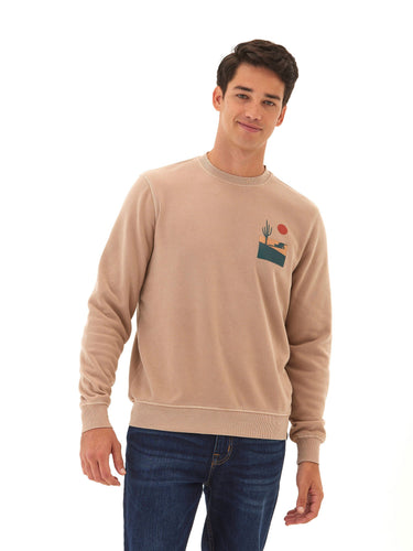 Mineral Wash Graphic Fleece Crew Mens Outerwear Sweatshirt Threads 4 Thought 