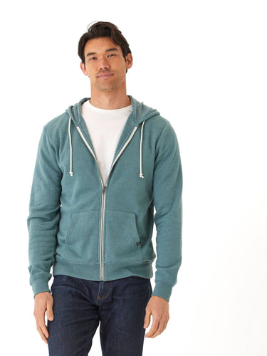 Jordyn Mineral Wash Fleece Full Zip Hoodie Mens Outerwear Sweatshirt Threads 4 Thought 