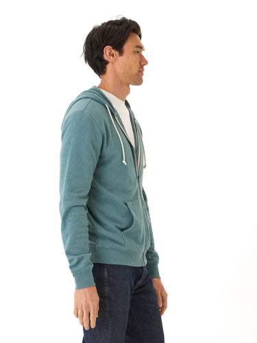 Jordyn Mineral Wash Fleece Full Zip Hoodie Mens Outerwear Sweatshirt Threads 4 Thought 