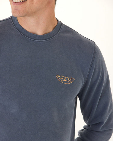 Mineral Wash Crescent Mountain Graphic Fleece Crewneck Threads 4 Thought 