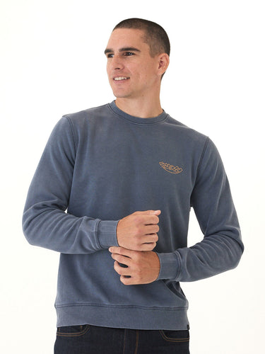 Mineral Wash Crescent Mountain Graphic Fleece Crewneck Threads 4 Thought 