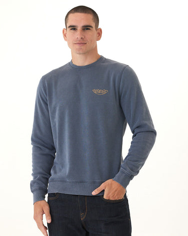 Mineral Wash Crescent Mountain Graphic Fleece Crewneck Threads 4 Thought 