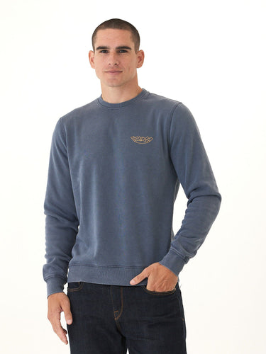 Mineral Wash Crescent Mountain Graphic Fleece Crewneck Threads 4 Thought 