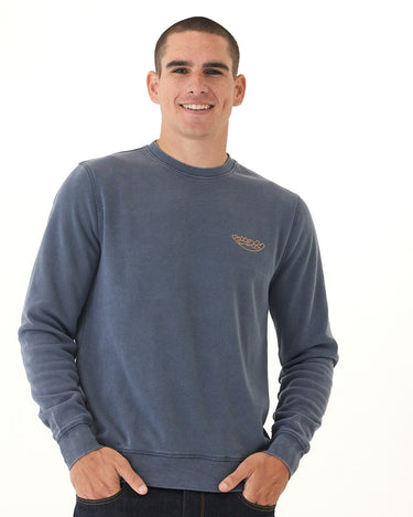 Mineral Wash Crescent Mountain Graphic Fleece Crewneck Threads 4 Thought 