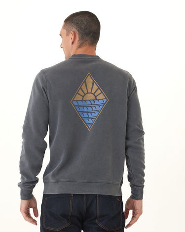 Mineral Wash Diamond Horizon Graphic Fleece Crewneck Threads 4 Thought 